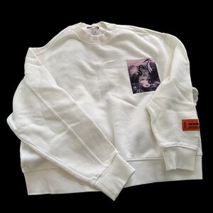 Heron Preston White Graphic Cropped Oversized Women’s